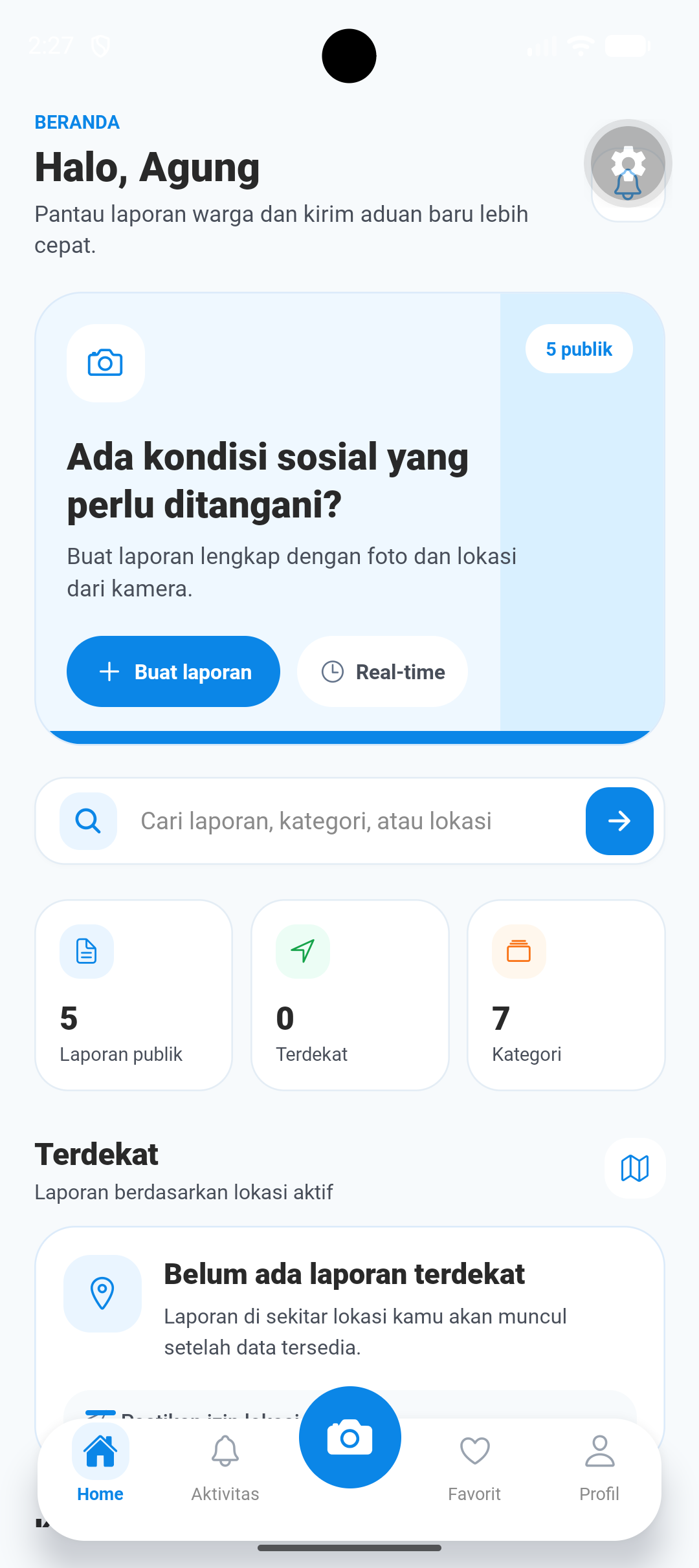 Screenshot beranda Lapor Mas